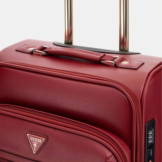 Guess WILDER TRAVEL Brązowa walizka rejestracyjna