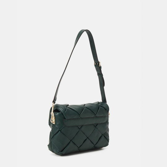 Guess ZAINA Forest Green Quilted Crossbody Bag