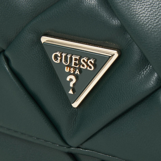 Guess ZAINA Forest Green Quilted Crossbody Bag
