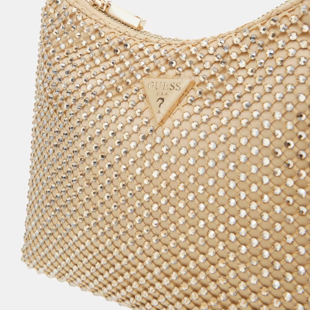 Guess ZALINA Gold Mesh Mini Crossbody