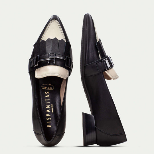 Hispanitas DALI SOHO Black and Cream Pumps