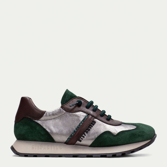 Hispanitas LOIRA Forest Green Suede Trainers