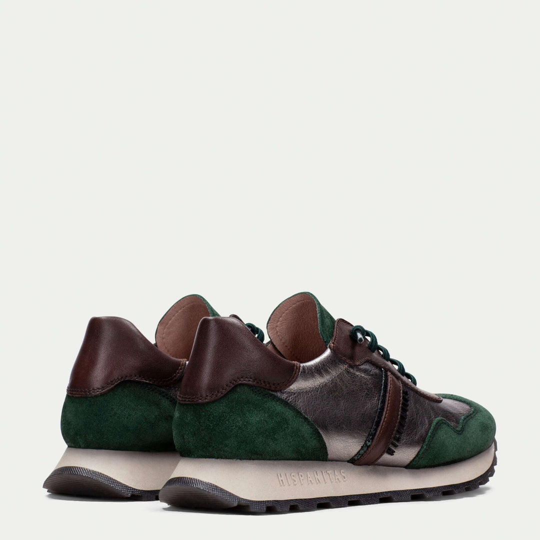 Hispanitas LOIRA Forest Green Suede Trainers