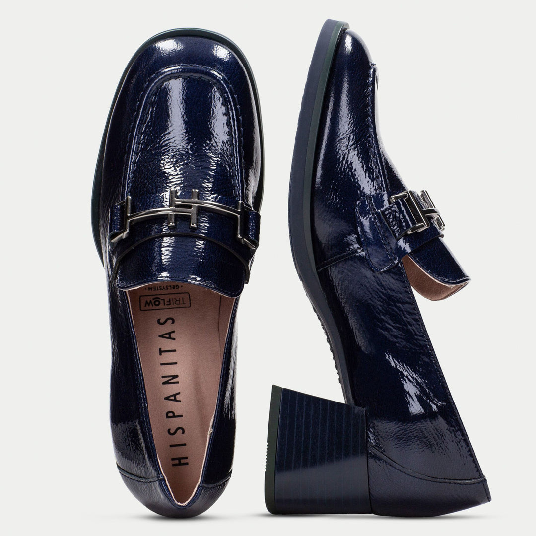 Hispanitas MILAN Navy Heeled Loafers