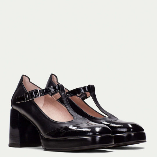 Hispanitas TOKIO Black Heeled Mary Jane Shoes