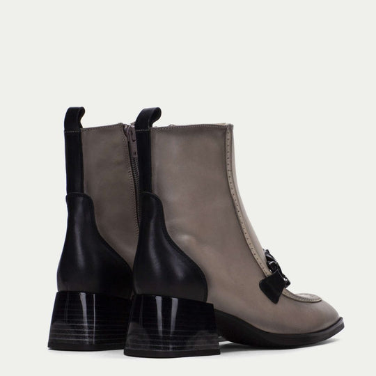 Hispanitas CHARLIZE Taupe and Black Heeled Ankle Boots