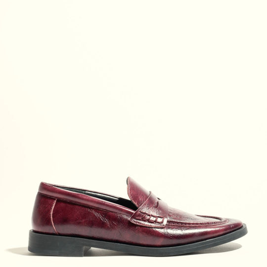 KMB EMELIA Burgundy Leather Loafers