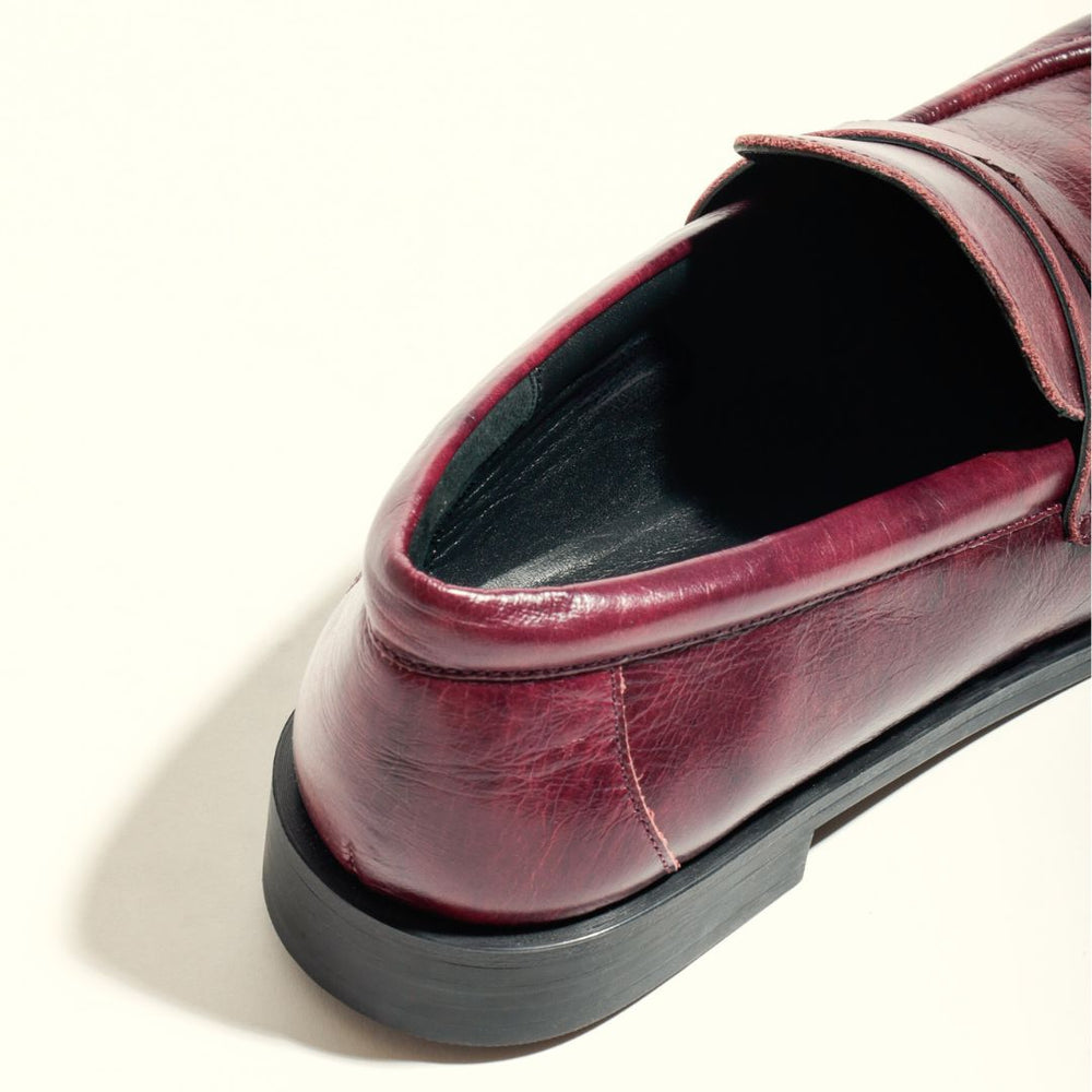 KMB EMELIA Burgundy Leather Loafers