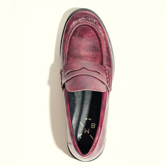 KMB EMELIA Burgundy Leather Loafers