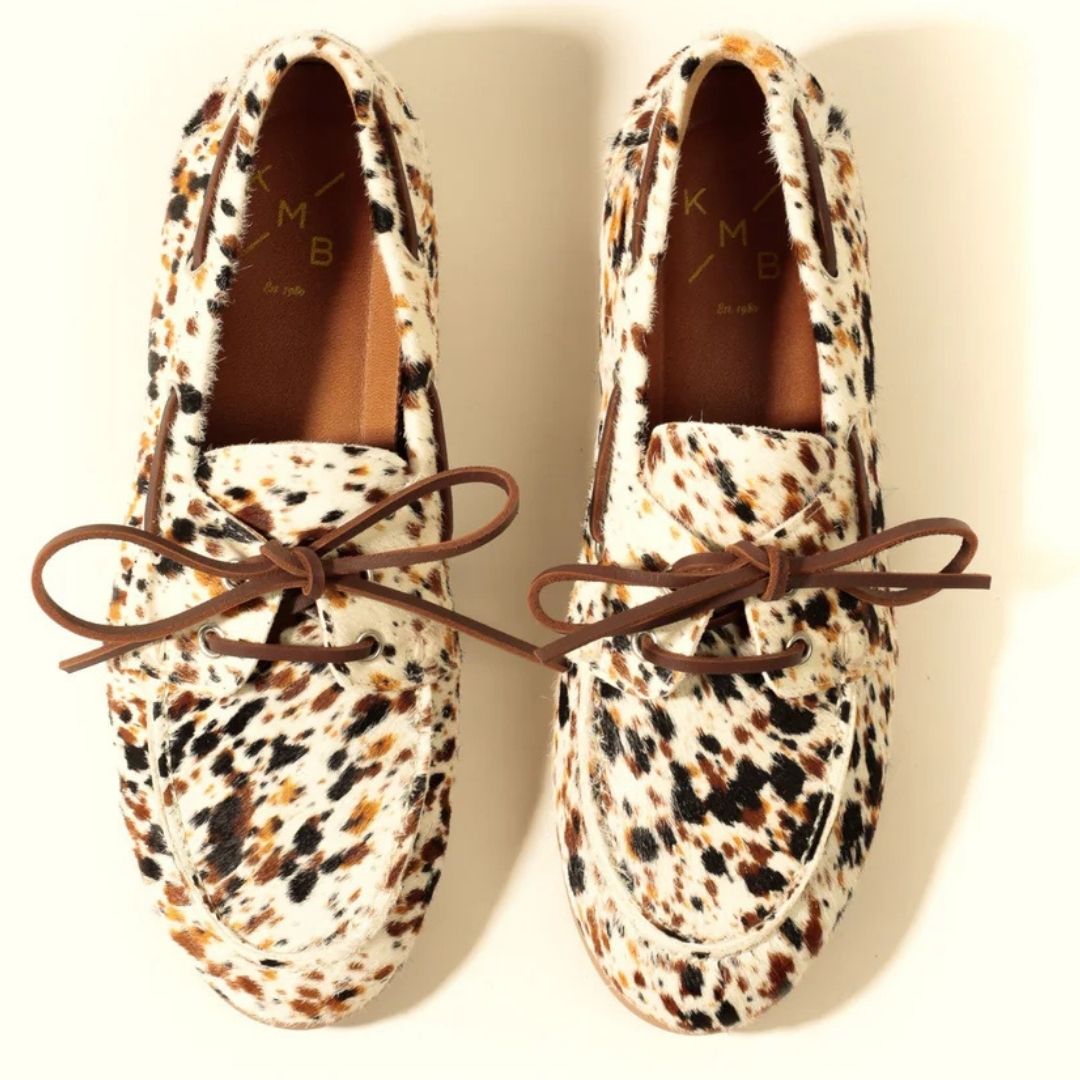 KMB BRONCO Cowprint Cowhide Boat Shoes