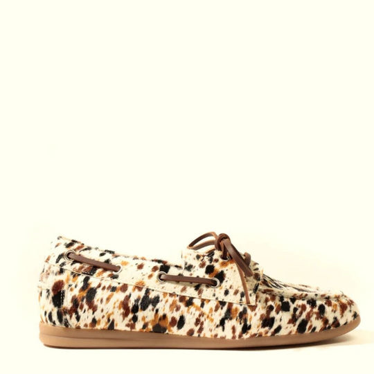KMB BRONCO Cowprint Cowhide Boat Shoes