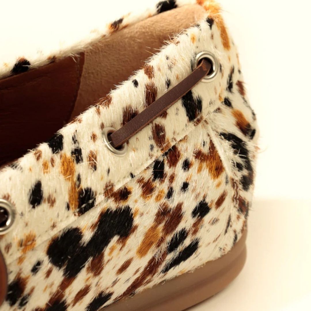KMB BRONCO Cowprint Cowhide Boat Shoes