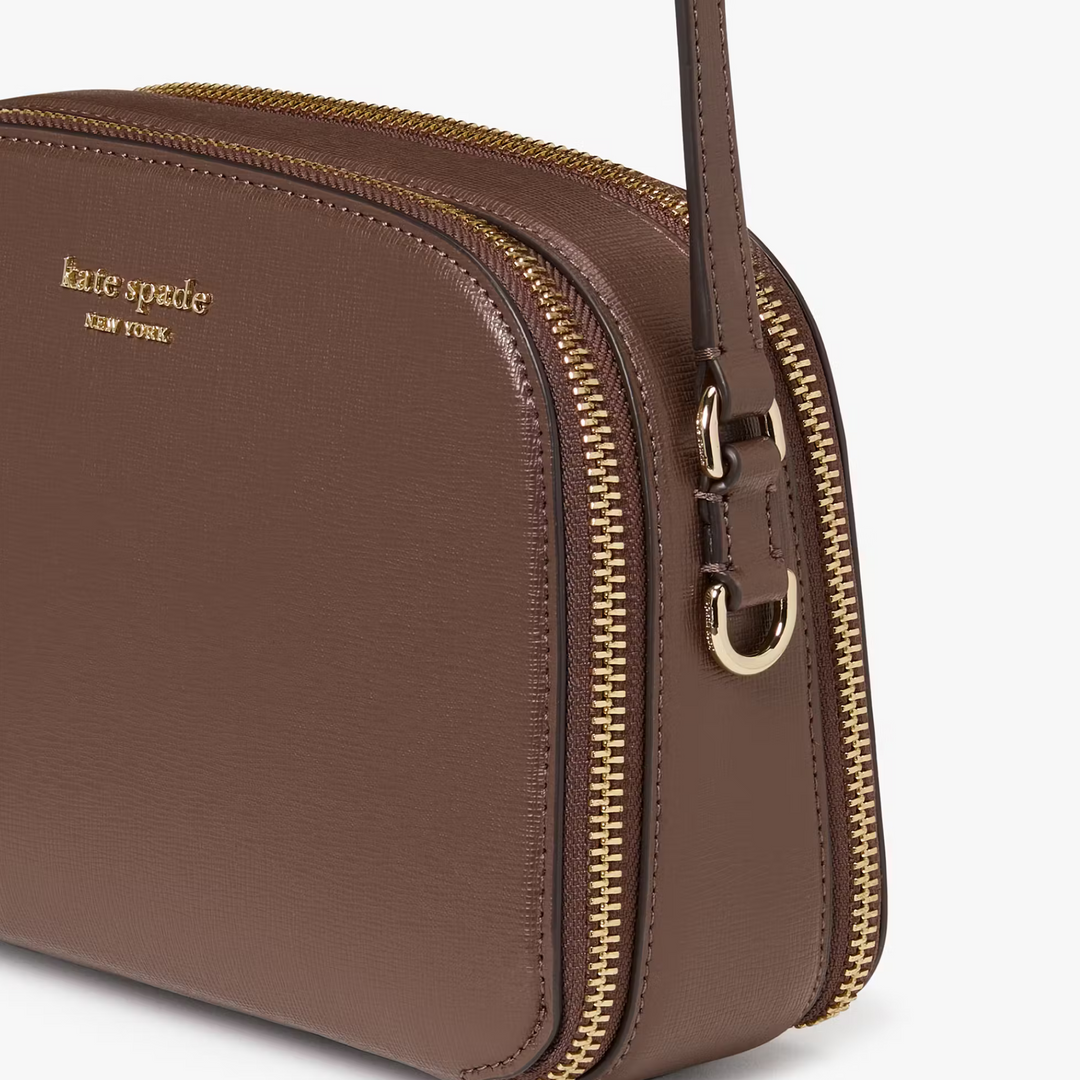 Kate Spade DEVIN Double Zip Dome Brown Crossbody