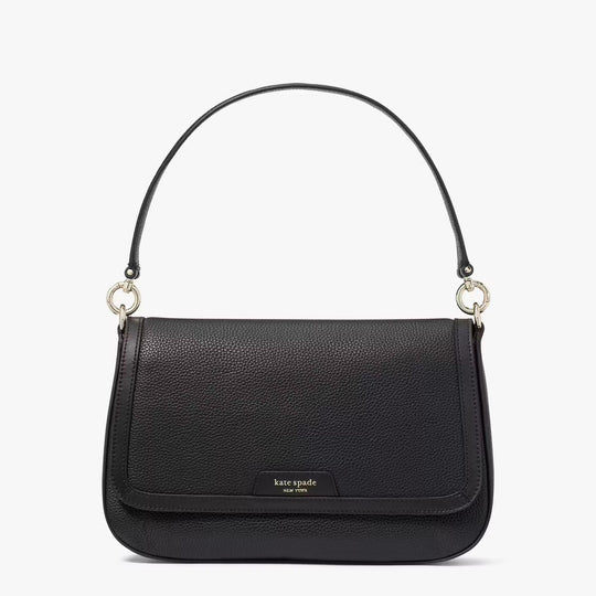 Kate Spade HUDSON Flap Black Shoulder Bag