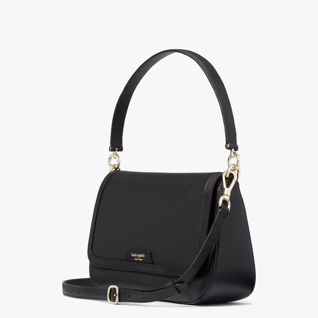 Kate Spade HUDSON Flap Black Shoulder Bag