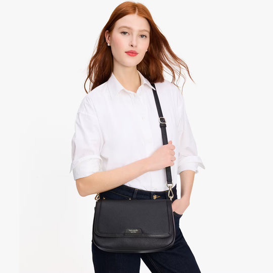 Kate Spade HUDSON Flap Black Shoulder Bag