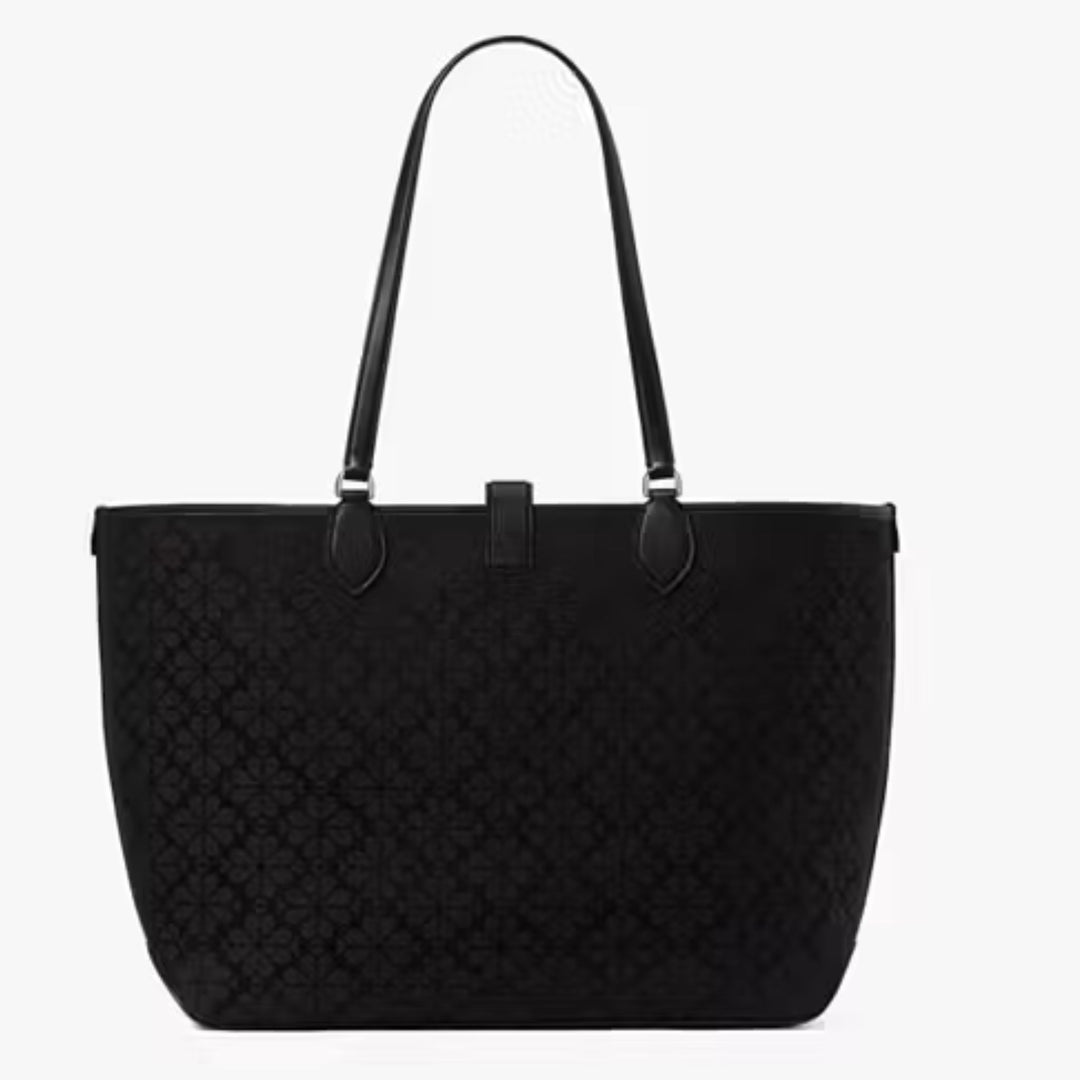 Kate Spade Spade Flower Jacquard Large Black Open Tote