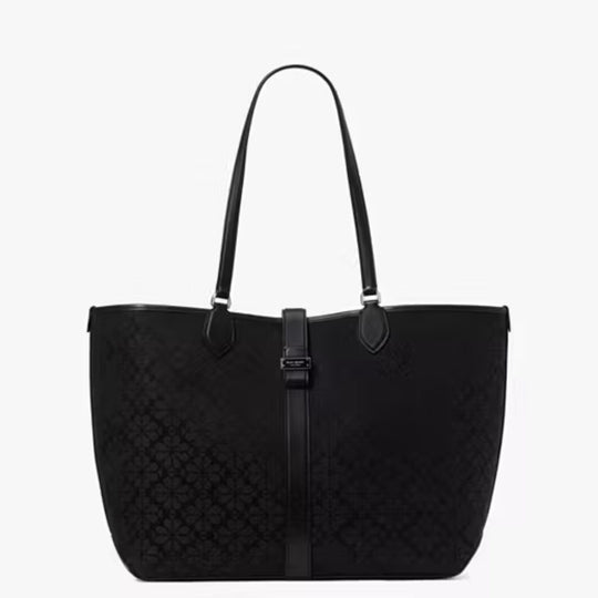 Kate Spade Spade Flower Jacquard Large Black Open Tote