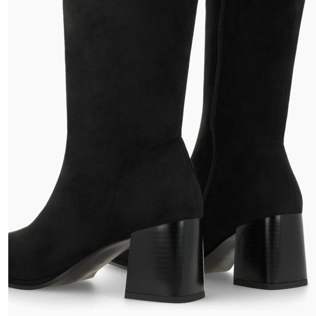 Lodi A-Halbor Black Suede Knee High Boots