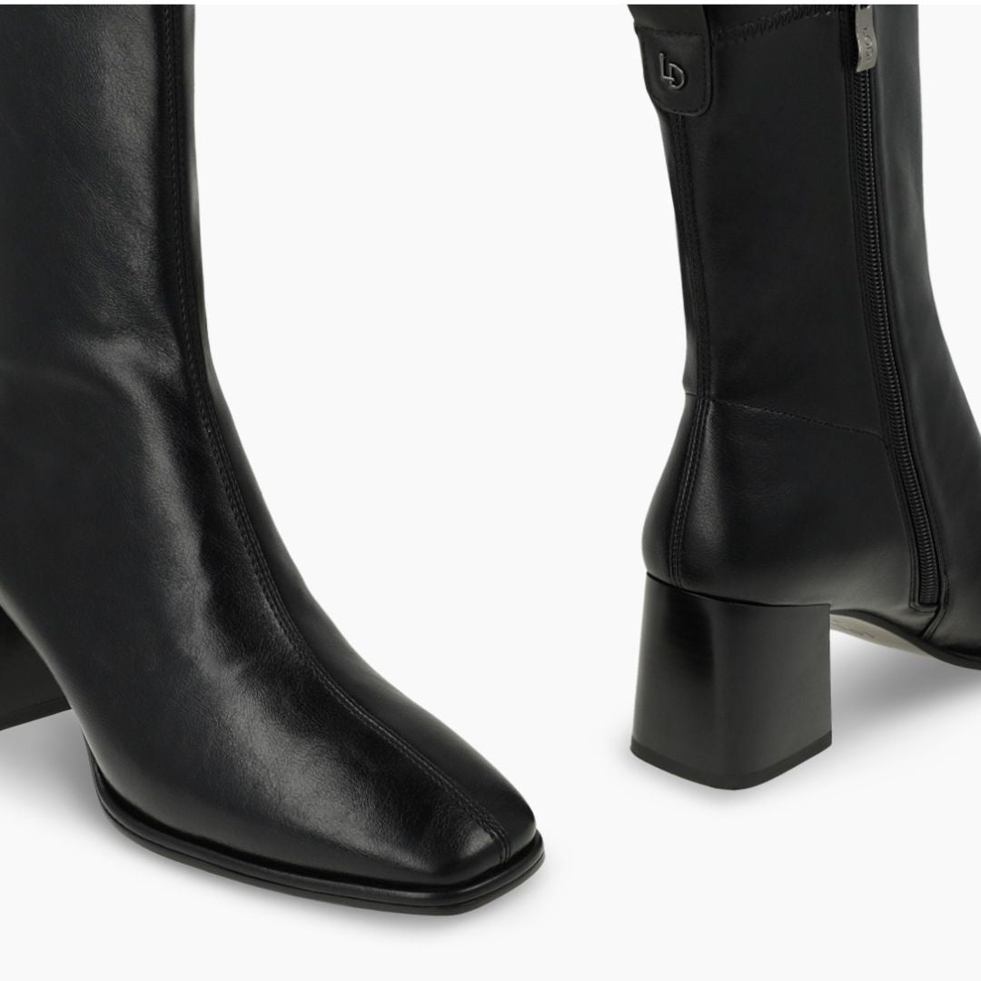 Lodi A-Heka Black Leather Ankle Boots