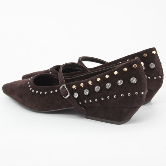 Lodi A-NIZA Brown Studded Pumps