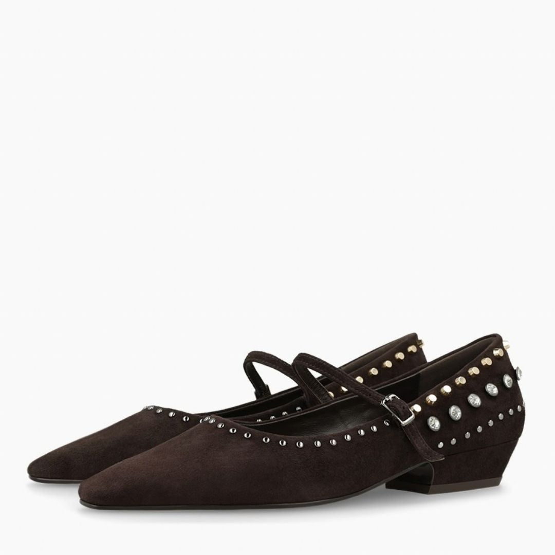 Lodi A-NIZA Brown Studded Pumps