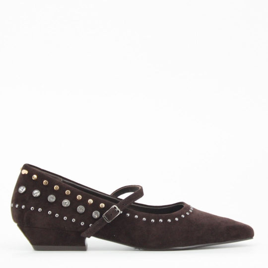 Lodi A-NIZA Brown Studded Pumps