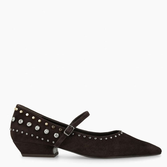 Lodi A-NIZA Brown Studded Pumps