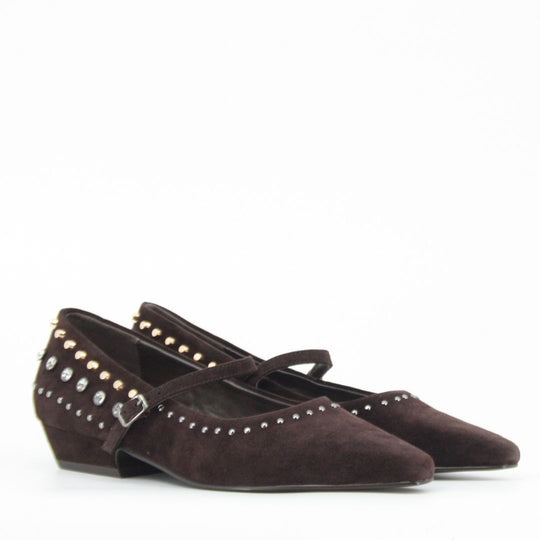 Lodi A-NIZA Brown Studded Pumps