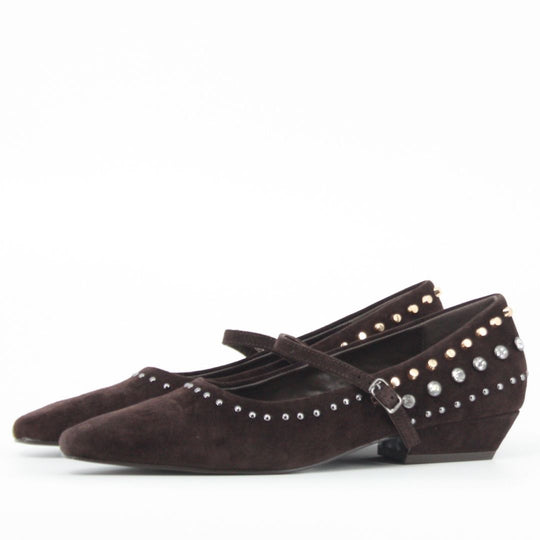 Lodi A-NIZA Brown Studded Pumps