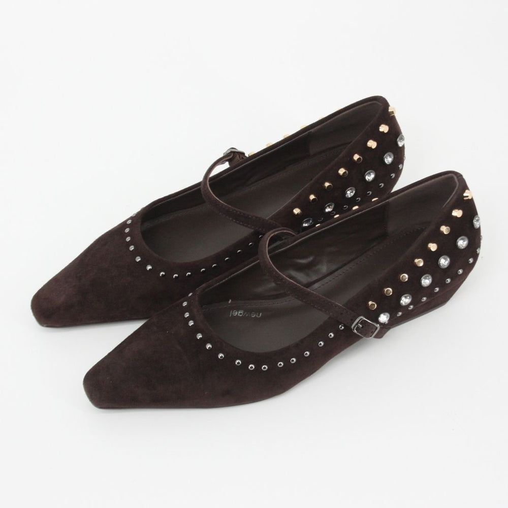 Lodi A-NIZA Brown Studded Pumps