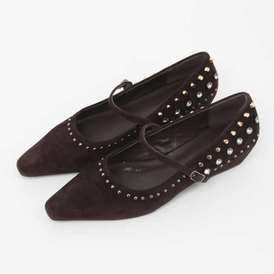 Lodi A-NIZA Brown Studded Pumps