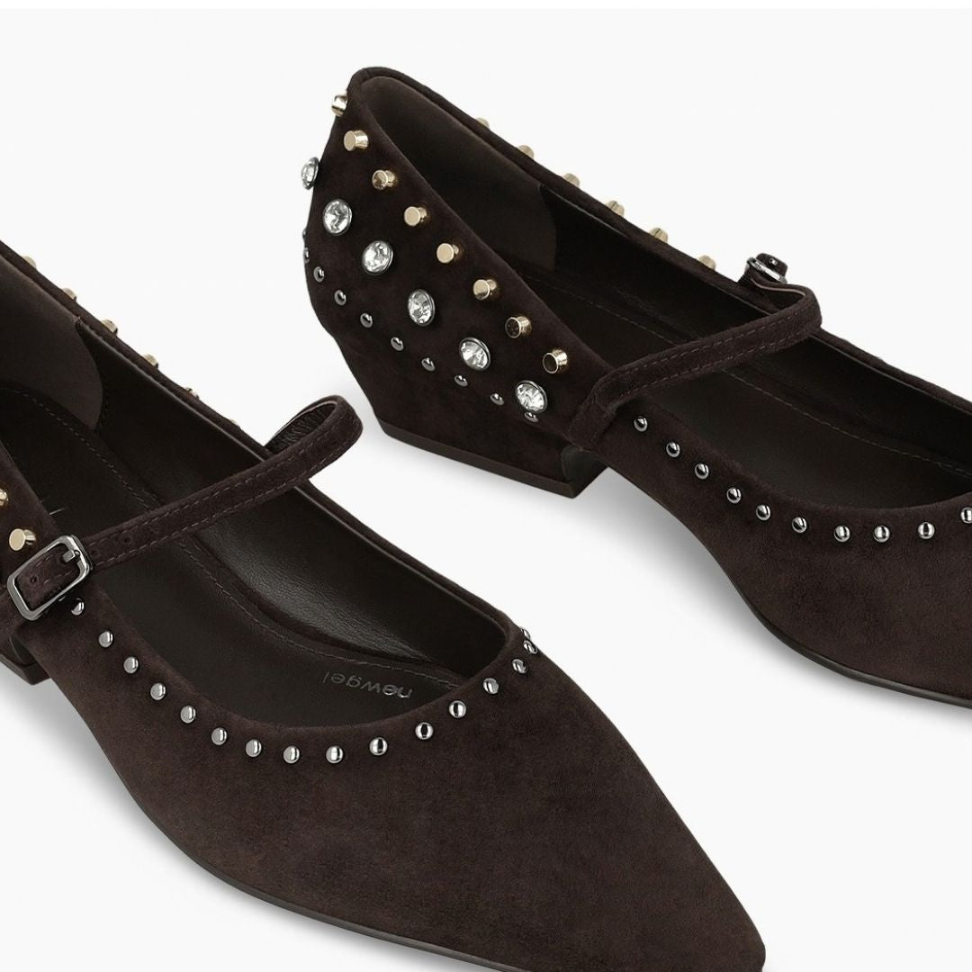 Lodi A-NIZA Brown Studded Pumps