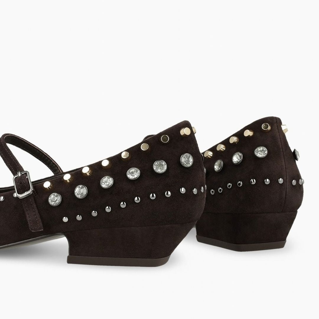Lodi A-NIZA Brown Studded Pumps