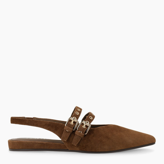 Lodi A-SORIA Slingback Brown Suede Ballet Flats