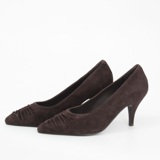 Lodi A-TAPI Brown Suede Court Shoes