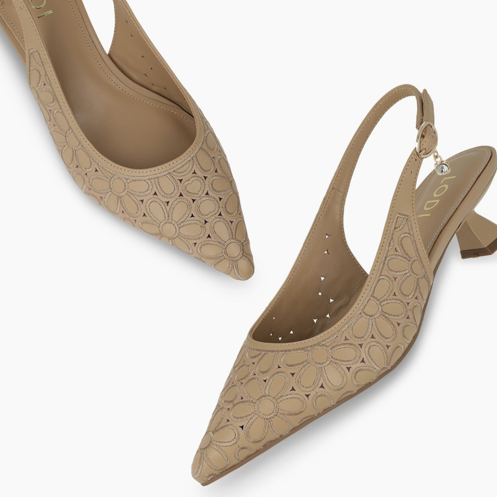 Lodi A-VINA Slingback Taupe Court Shoes