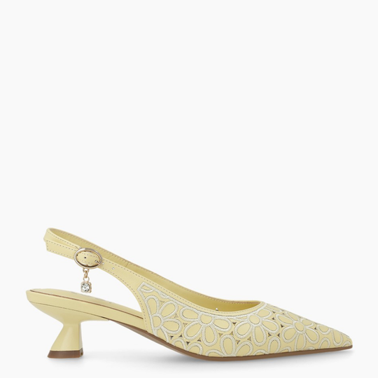 Lodi JUCO Złote Skórzane Czółenka z Odkrytym Piętem