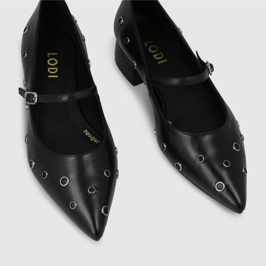 Lodi AMONIS Black Leather Pumps