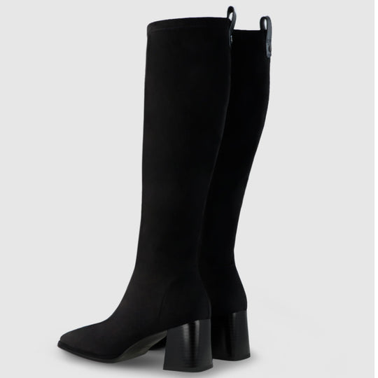 Lodi AMBER Black Suede Knee High Boots