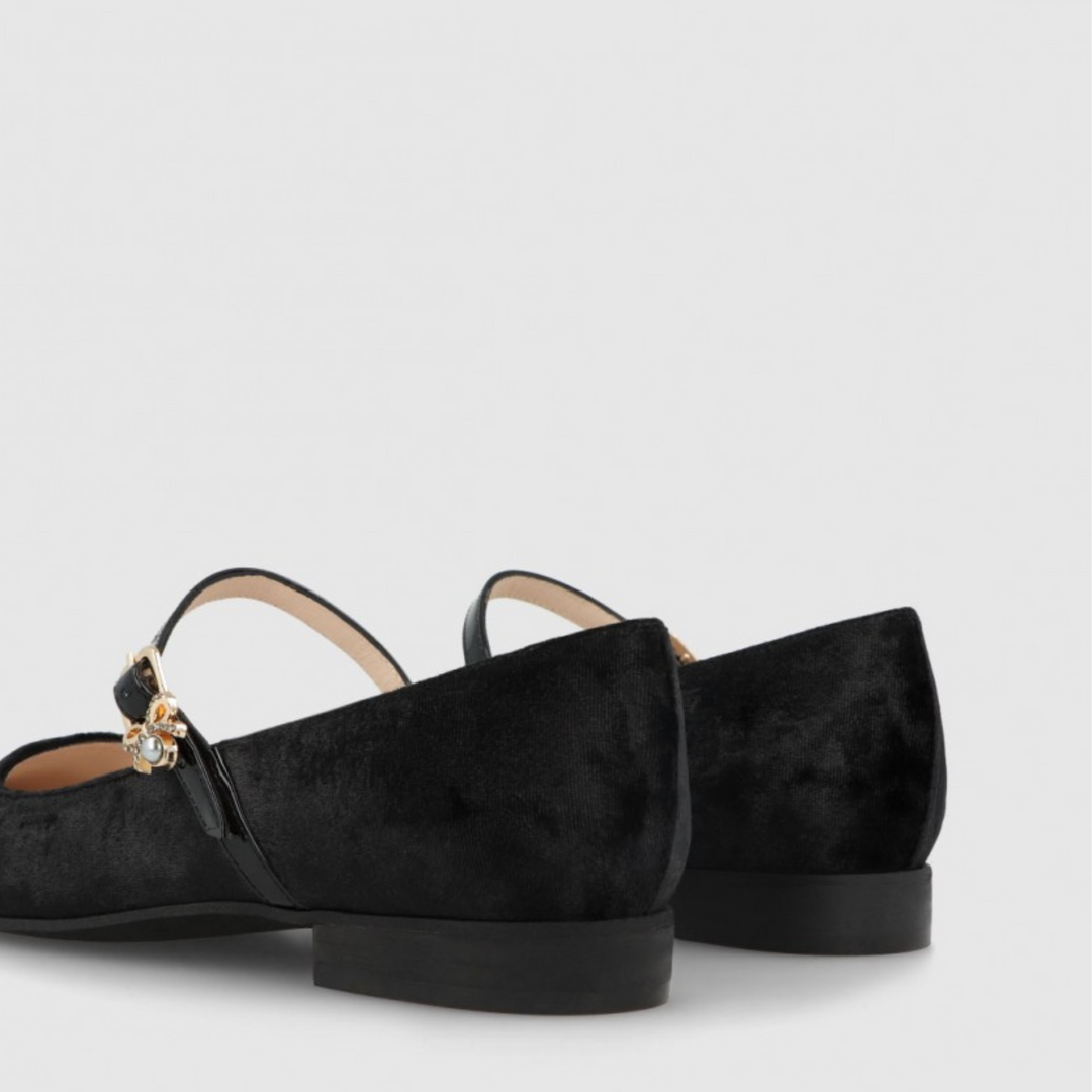 Lodi BRY-TE Ballerinas In Black Velvet And Patent Leather