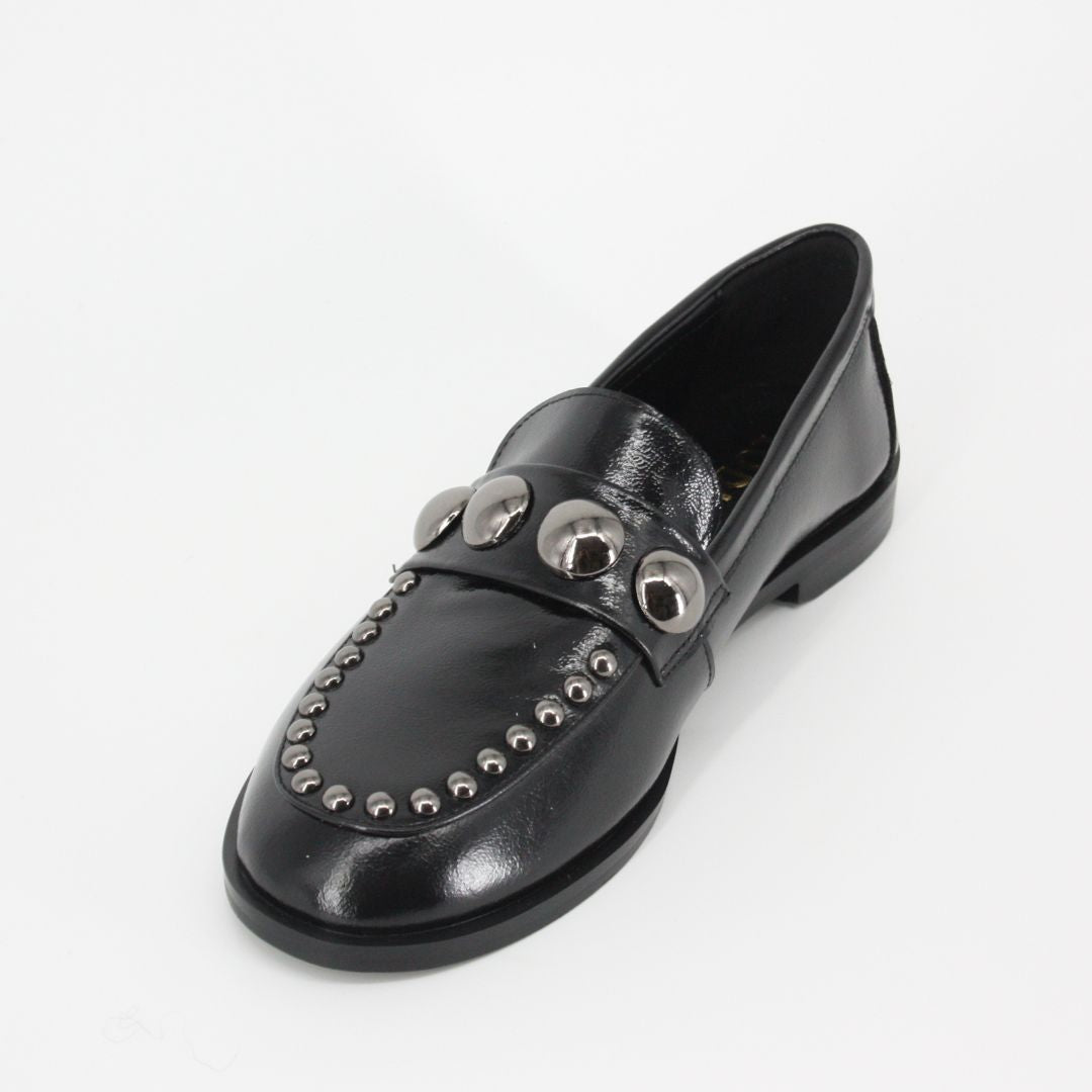 Lodi  Black Leather Loafers