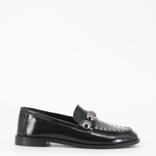 Lodi  Black Leather Loafers