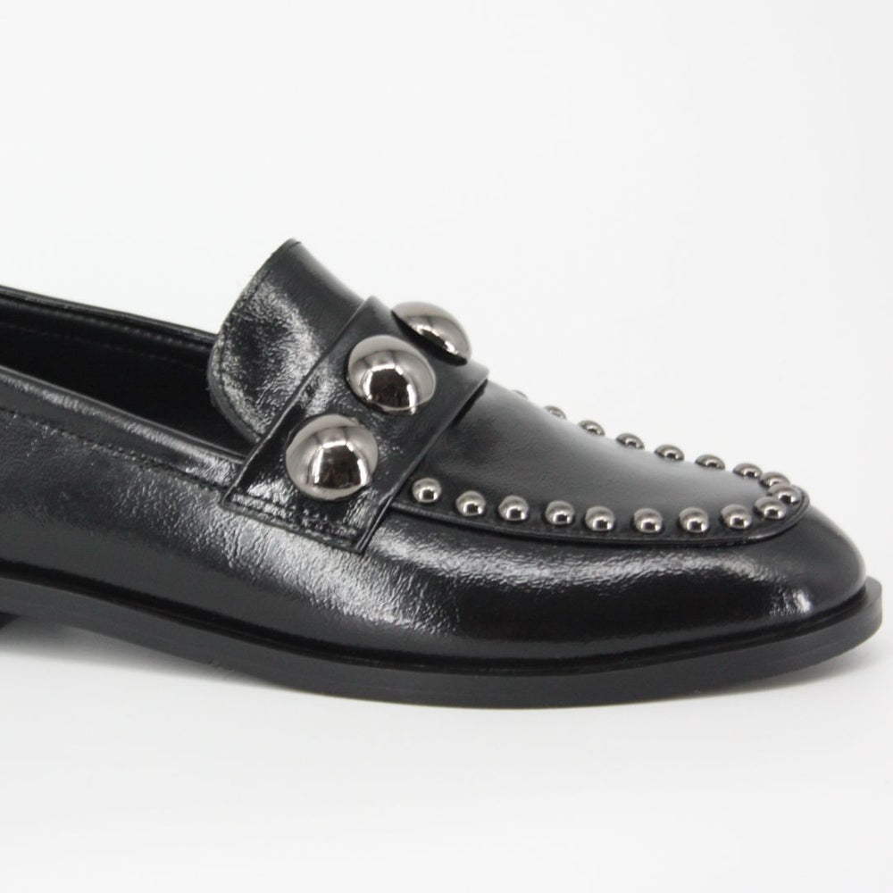 Lodi  Black Leather Loafers