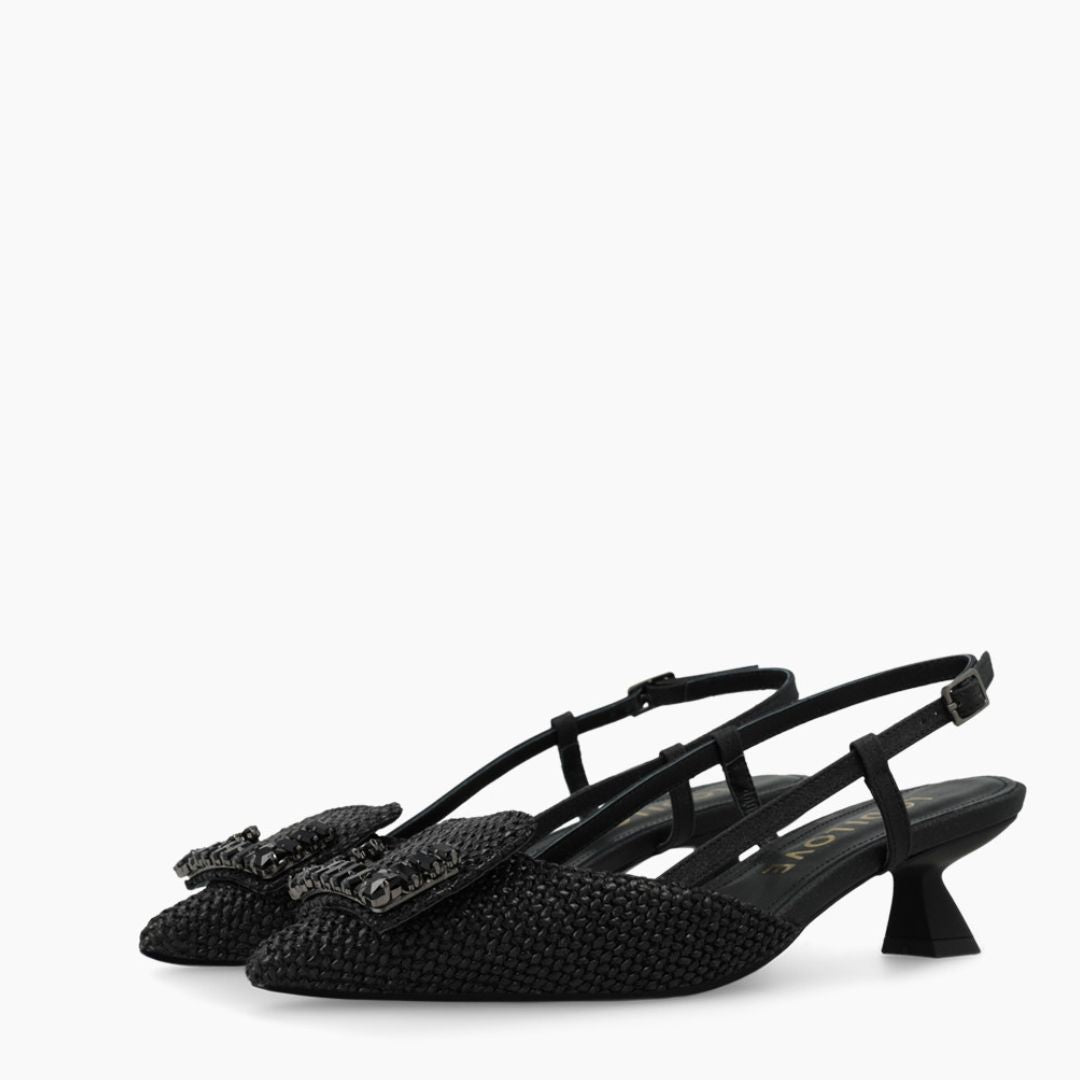 Lodi DA5502 Black Court Shoes