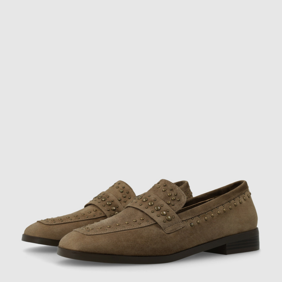 Lodi DOLI Beige Suede Loafers