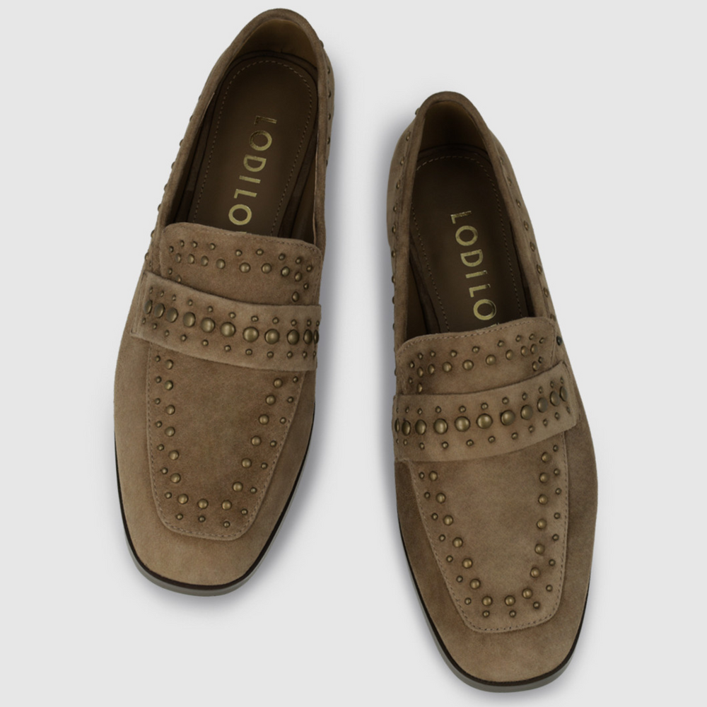 Lodi DOLI Beige Suede Loafers