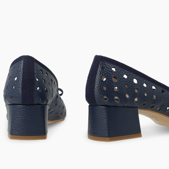 Lodi DUNJA Navy Leather Court Shoes