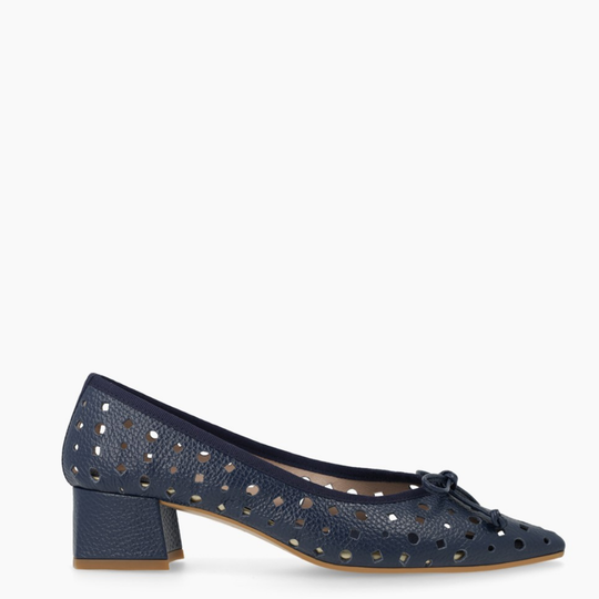 Lodi DUNJA Navy Leather Court Shoes