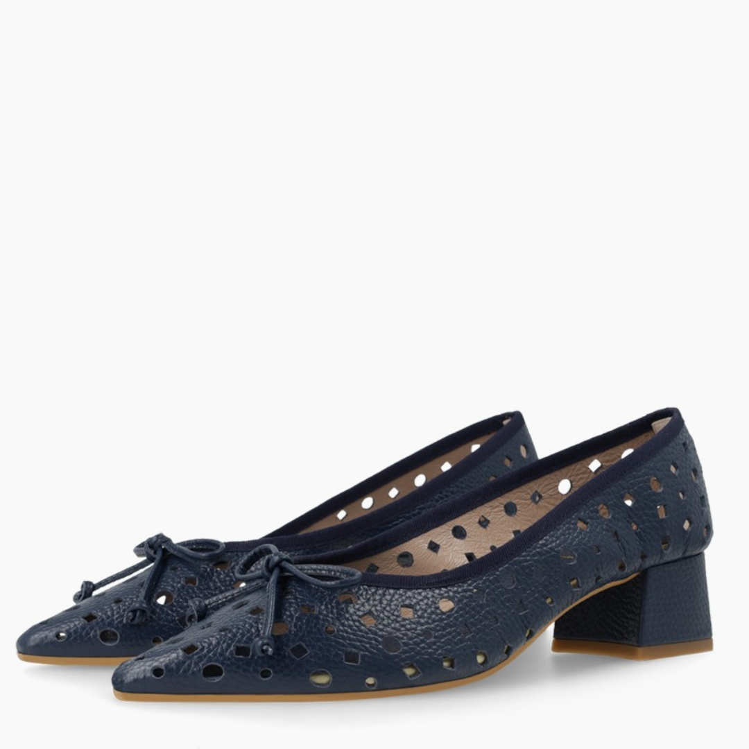 Lodi DUNJA Navy Leather Court Shoes